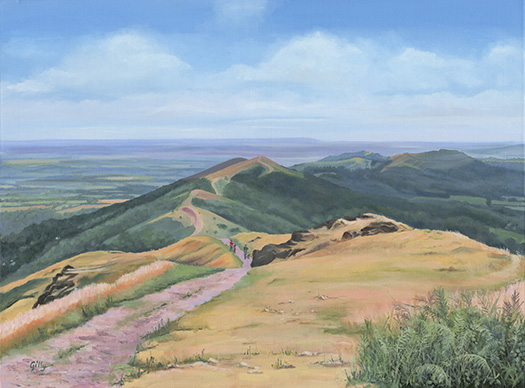 Oil artwork titled Summer walk on the Malverns'.