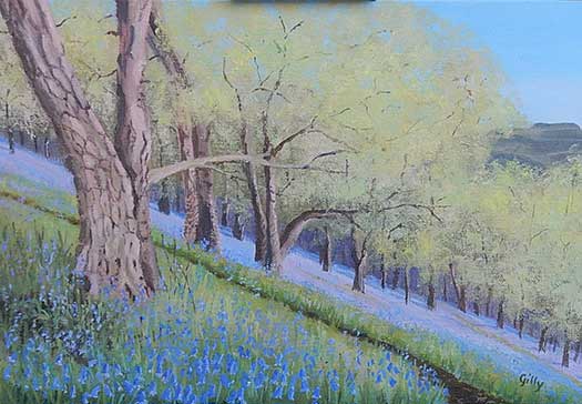 Medium unavailable artwork titled Bluebells on Jubilee Drive.