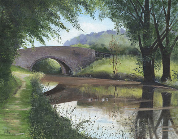 Oil artwork titled Brecon and Monmouthshire Canal.