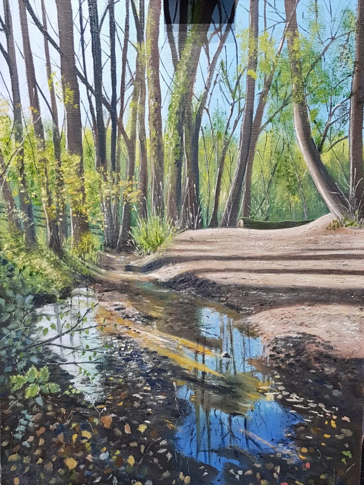 Oil artwork titled Brockhill Coppice, Colwall.