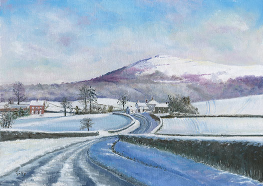 Oil artwork titled Chances Pitch in Winter.