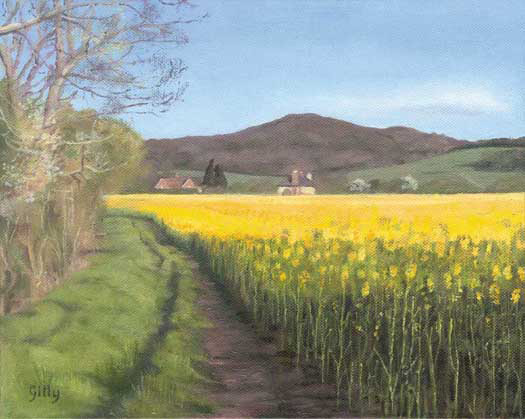 Oil artwork titled Colwall In May.