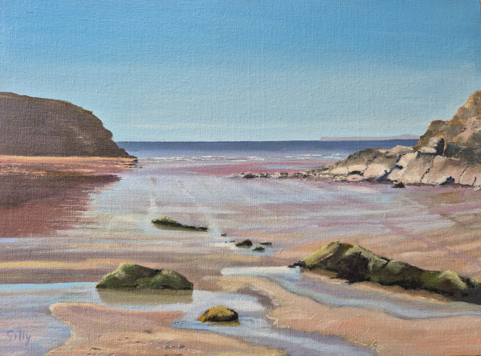 Oil artwork titled Little Haven, Pembrokeshire.