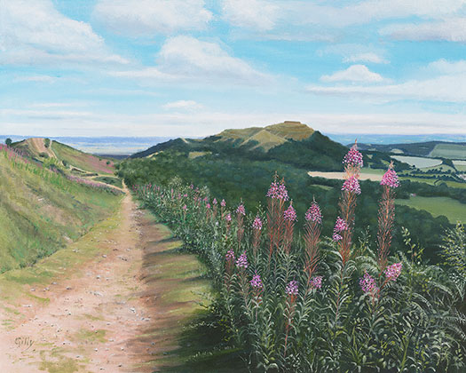Oil artwork titled Path along Pinnacle Hill.