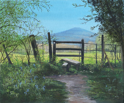 Oil artwork titled Path To The Camp.