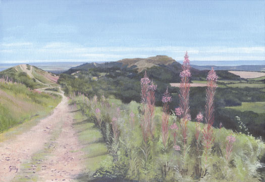 Oil artwork titled Summer on the Malverns.