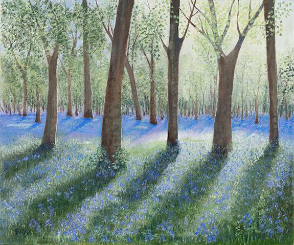 Oil artwork titled Sunlight in the Wood.