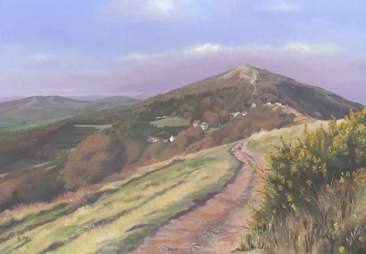 Oil artwork titled Looking towards the Wyche Cutting.