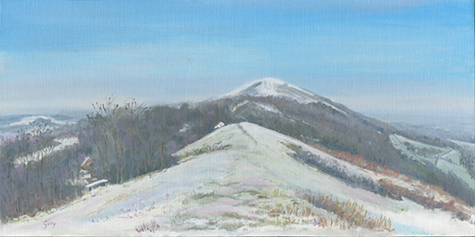 Oil artwork titled The Wyche in Winter.