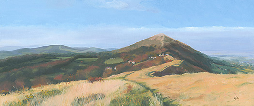Oil artwork titled Worcestershire Beacon.